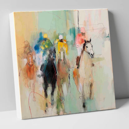 Thundering Silhouettes racing horse canvas wall art
