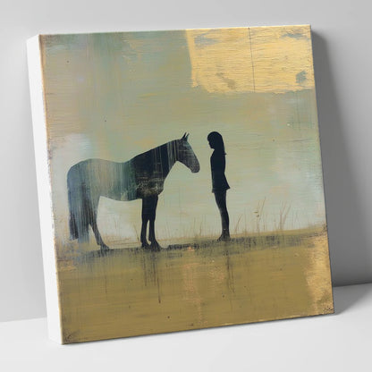 Silent Communion horse & rider canvas wall art