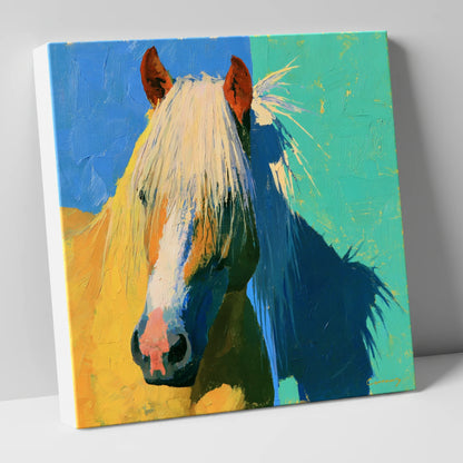 Vibrant Palomino Horse Portrait horse breed canvas wall art