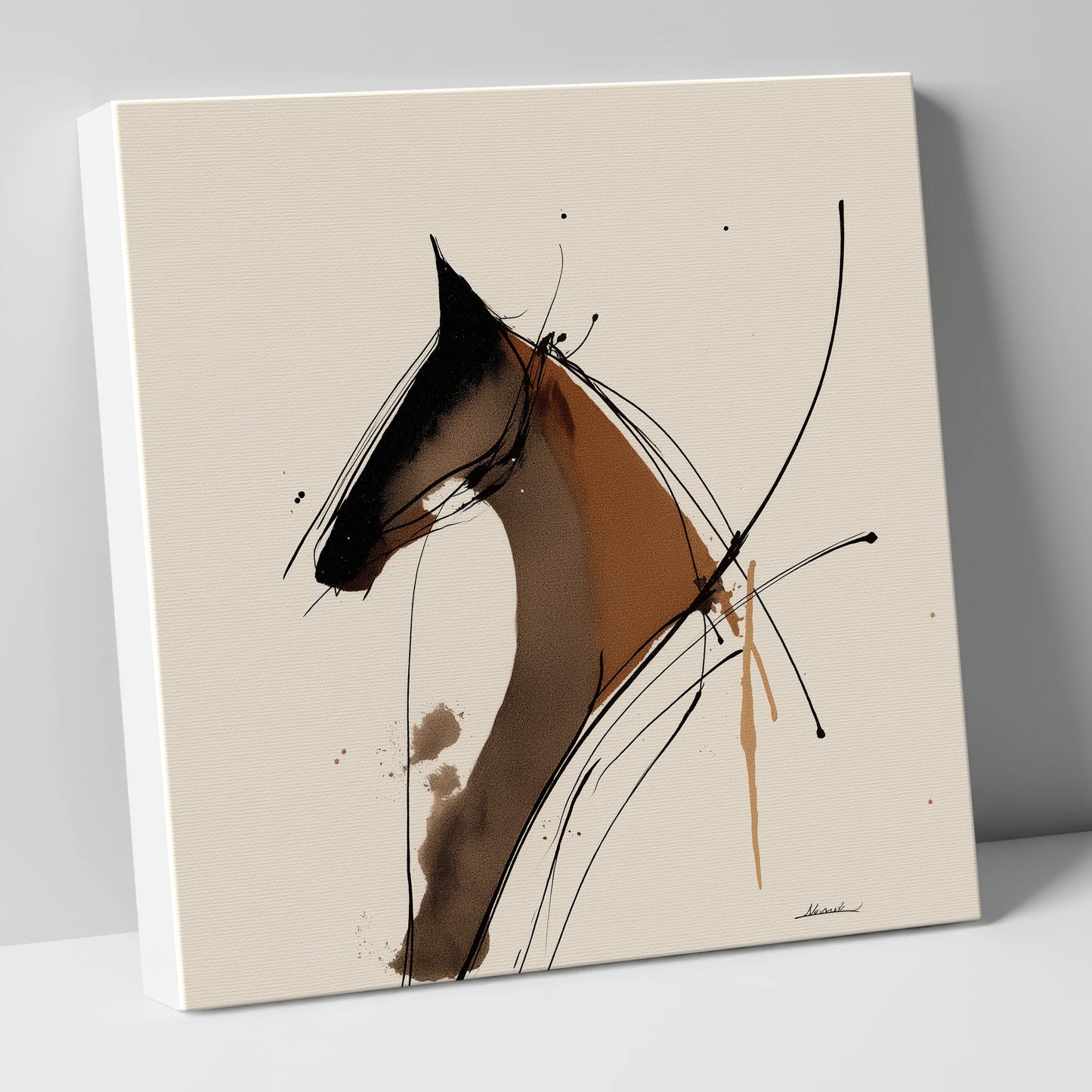 Abstract Equine Spirit horse portrait canvas wall art