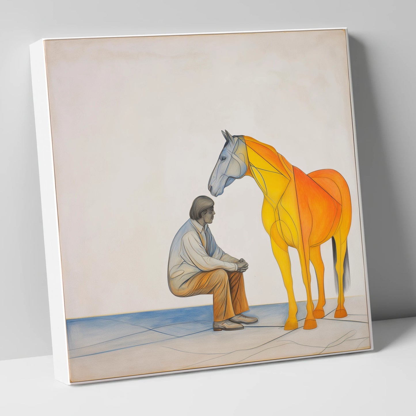 Silent Understanding horse & rider canvas wall art