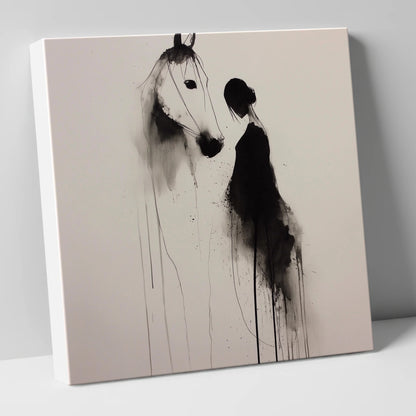 The Unspoken Bond horse & rider canvas wall art