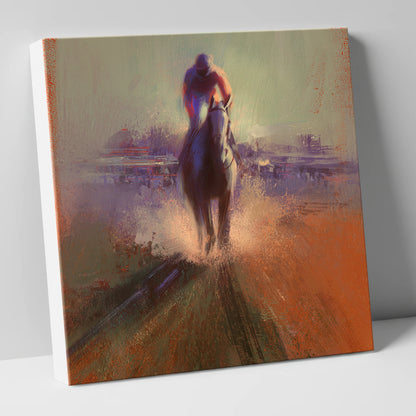 The Final Furlong racing horse canvas wall art
