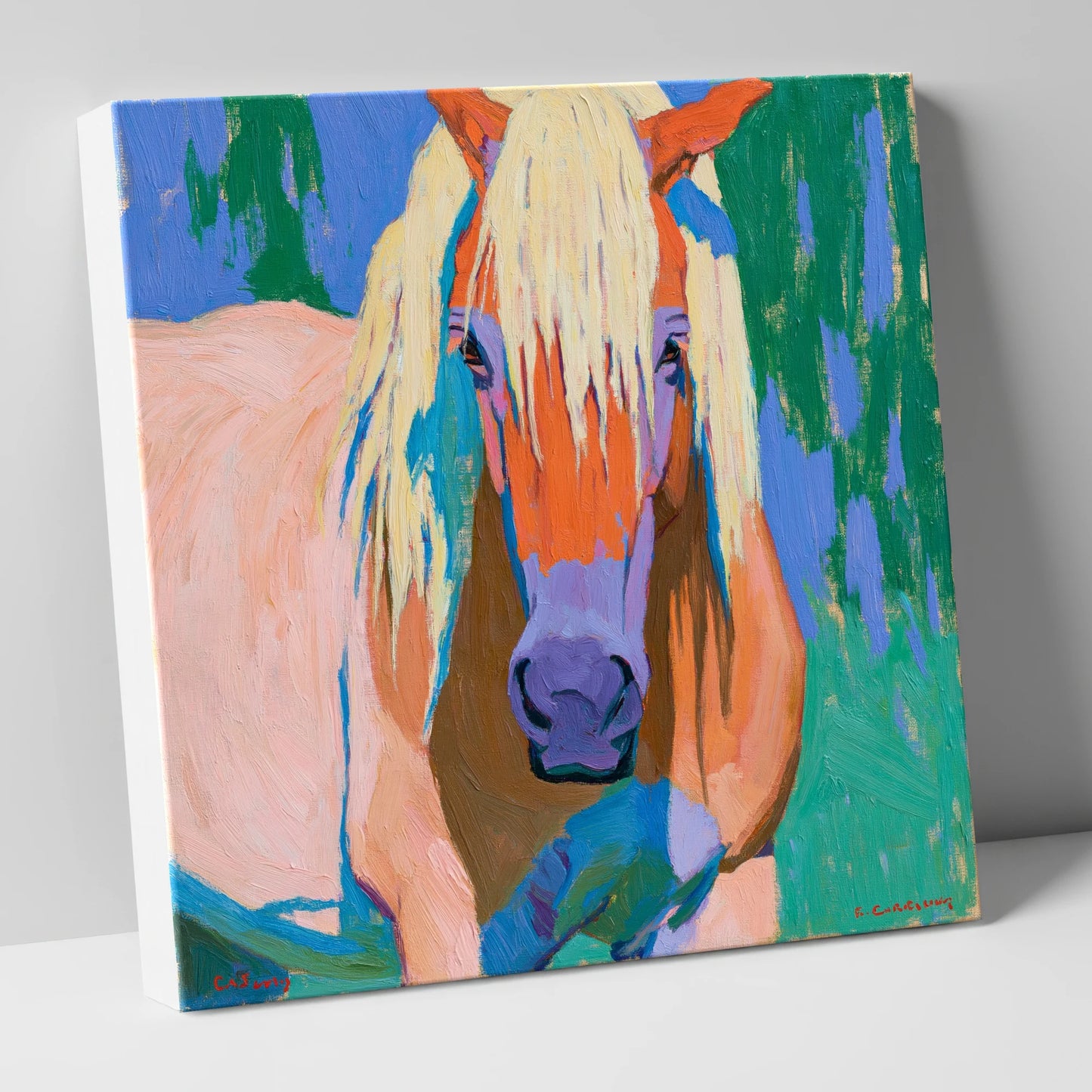 Vibrant Haflinger Horse Portrait horse breed canvas wall art