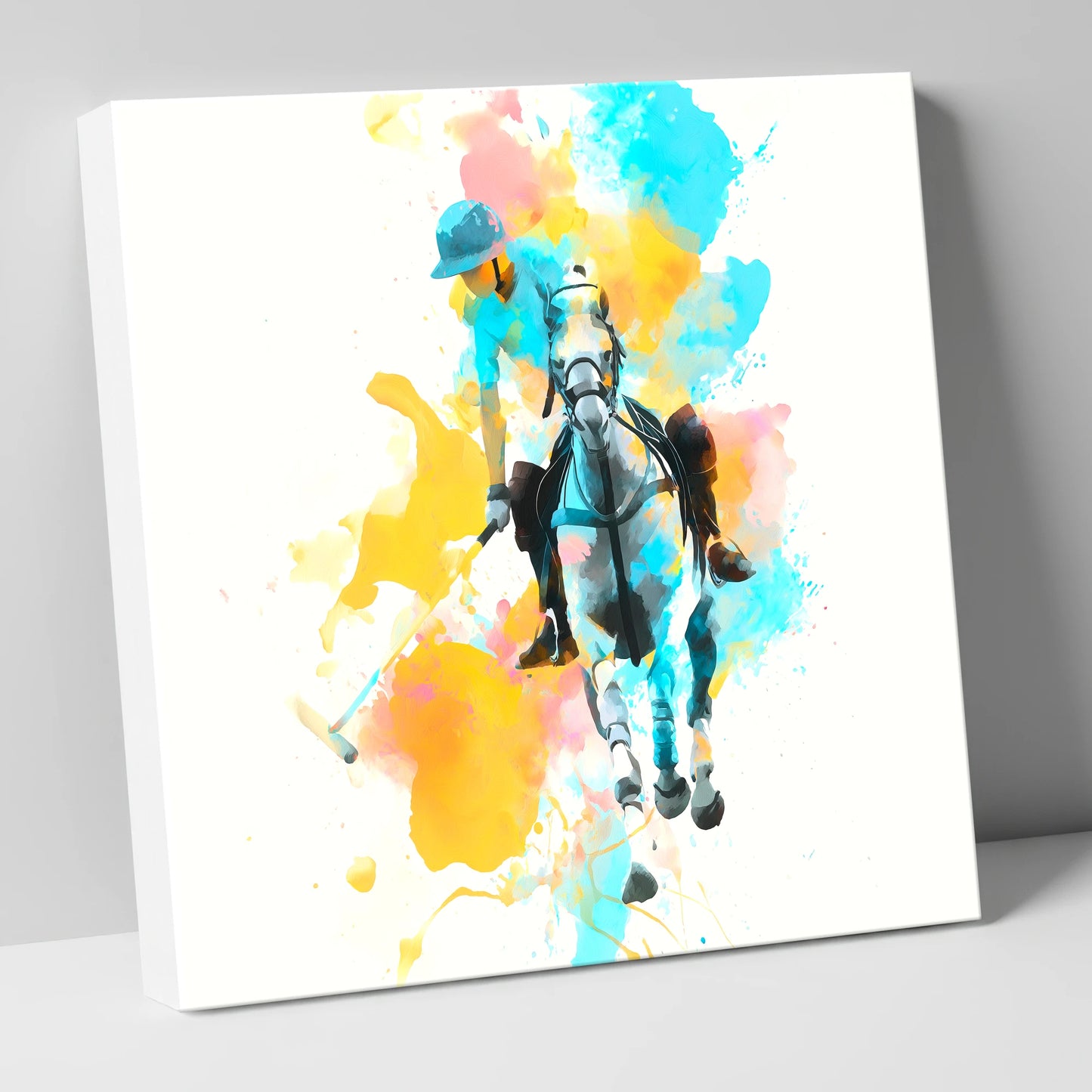The Perfect Strike polo horse canvas wall art