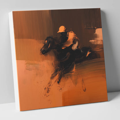 Amber Rush racing horse canvas wall art