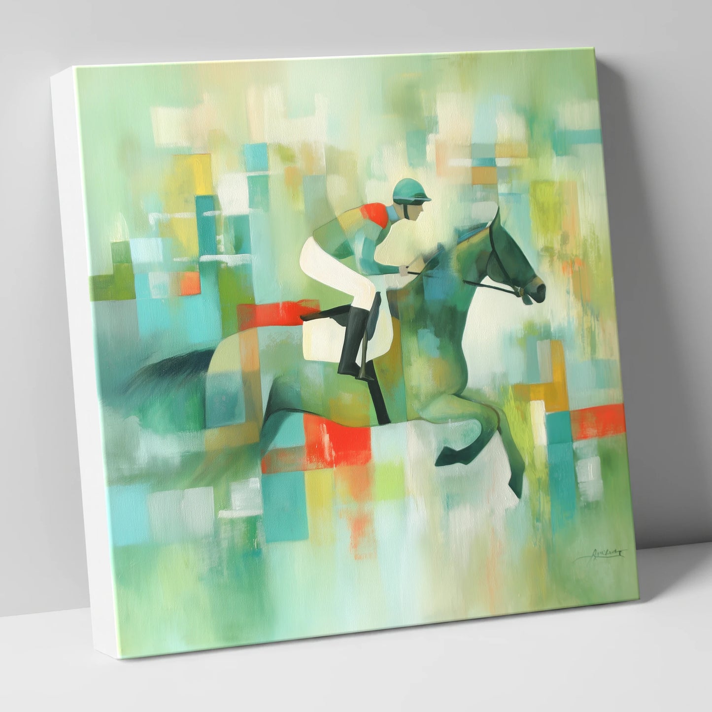 Geometric Racing Form racing horse canvas wall art