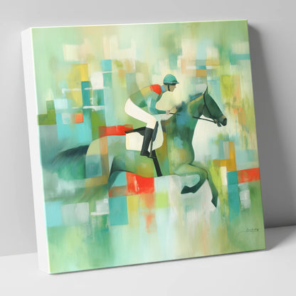 Geometric Racing Form racing horse canvas wall art