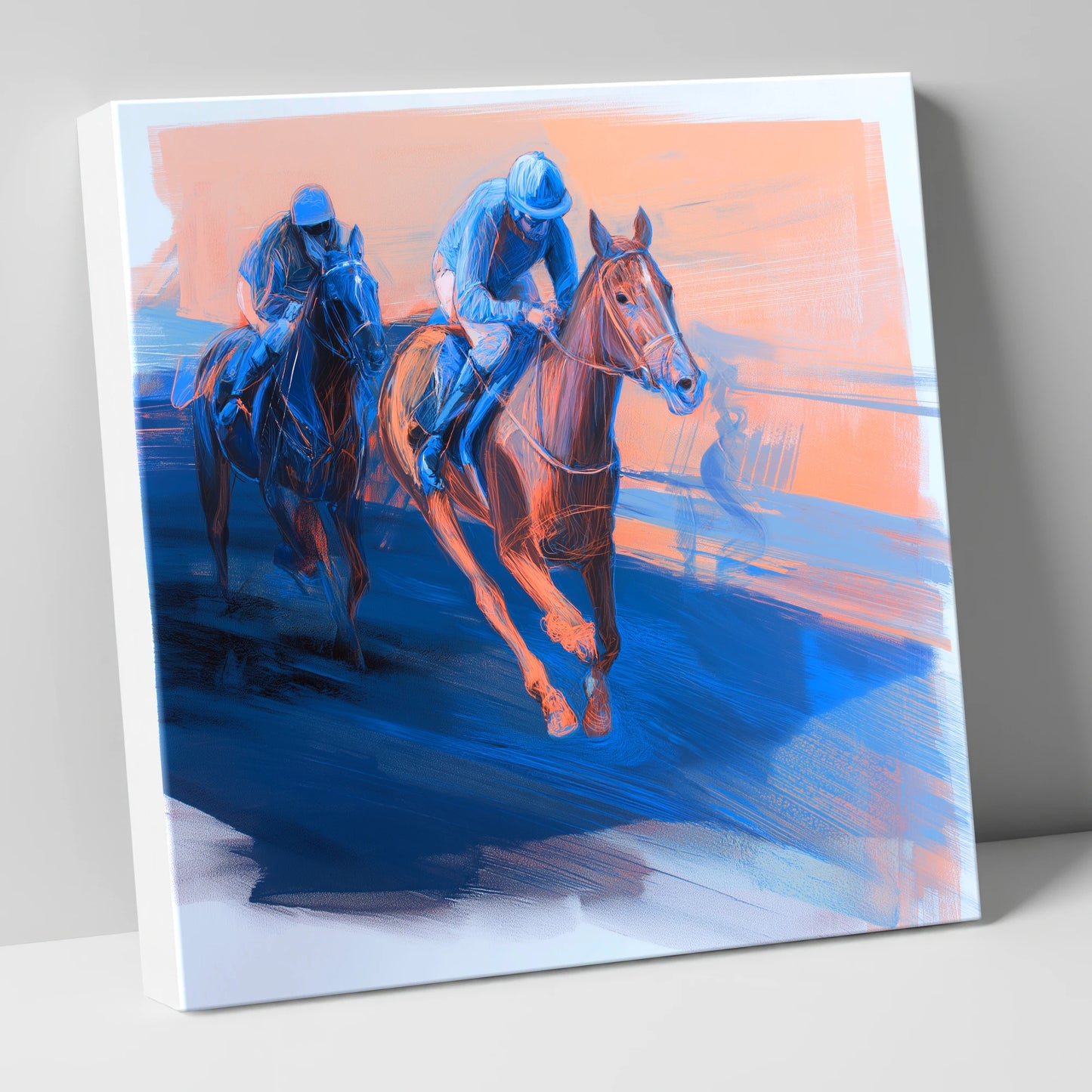 The Blue Furlong racing horse canvas wall art