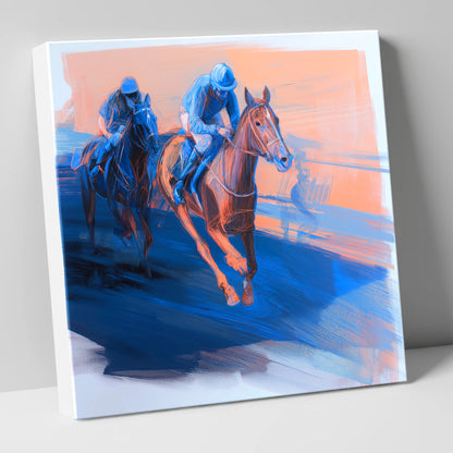 The Blue Furlong racing horse canvas wall art