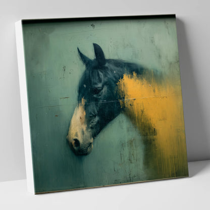 Moody Ochre Profile horse breed canvas wall art
