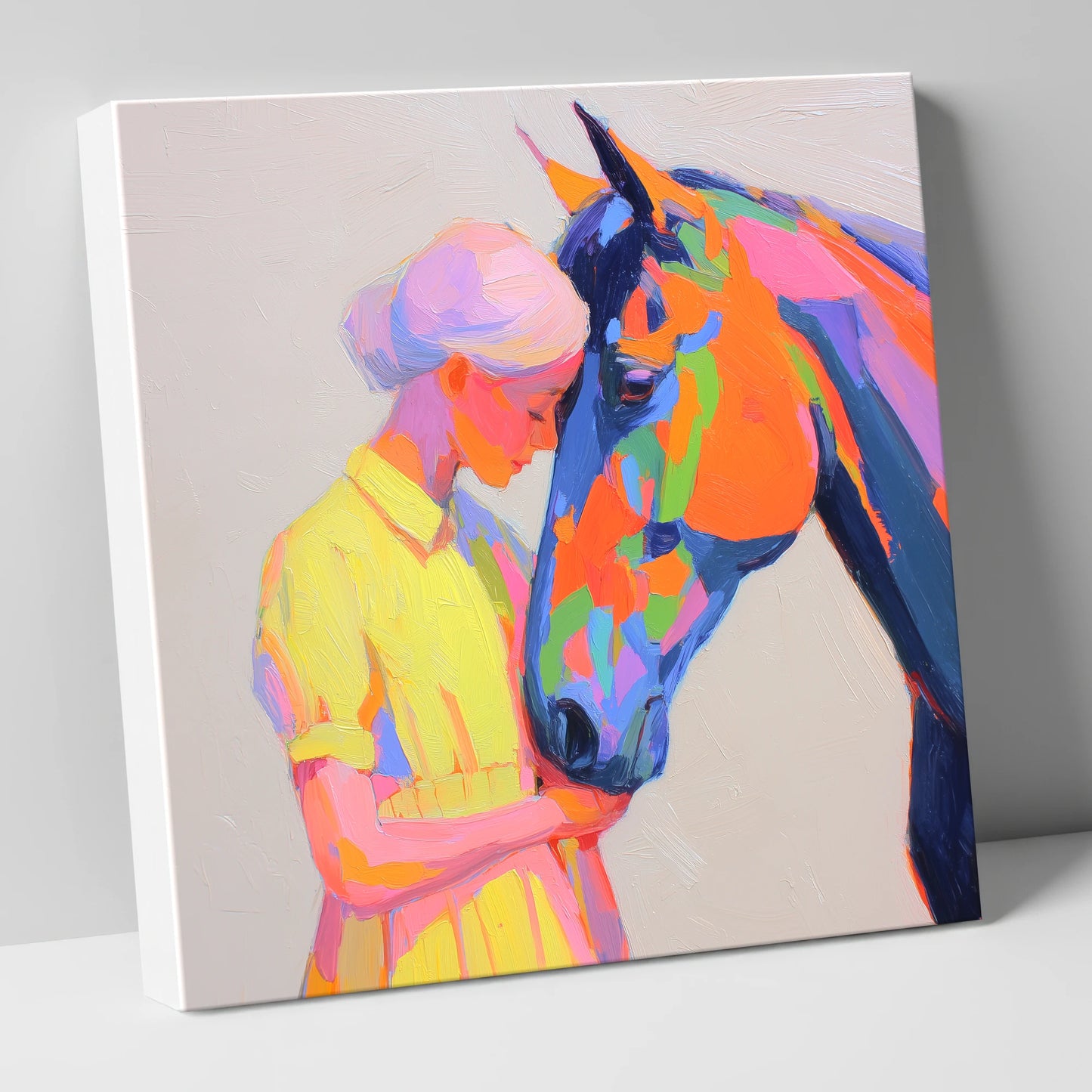 Radiant Connection horse & rider canvas wall art