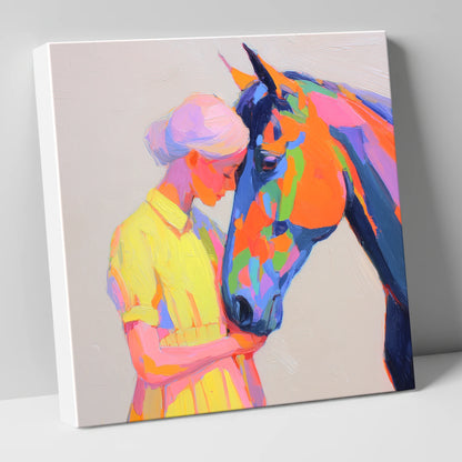 Radiant Connection horse & rider canvas wall art