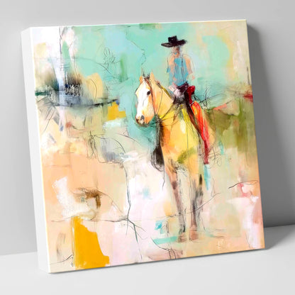 Painted Western Silhouette western horse canvas wall art