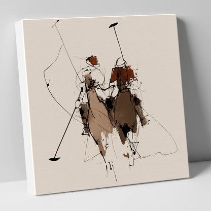 Polo Pursuit polo horse canvas wall art