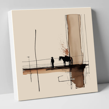 Quiet Western Horizon western horse canvas wall art