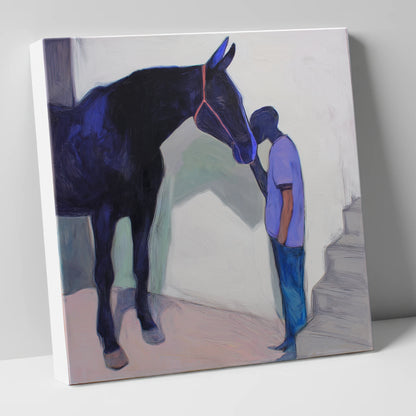 Silent Communion horse & rider canvas wall art