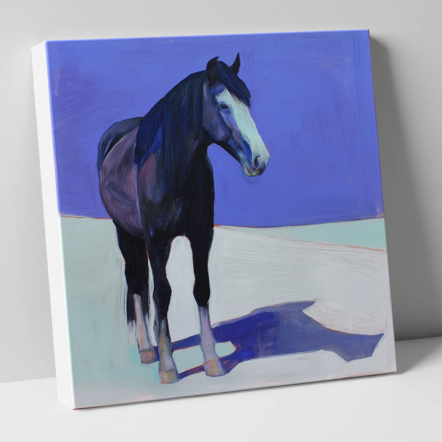 The Indigo Shadow horse portrait canvas wall art