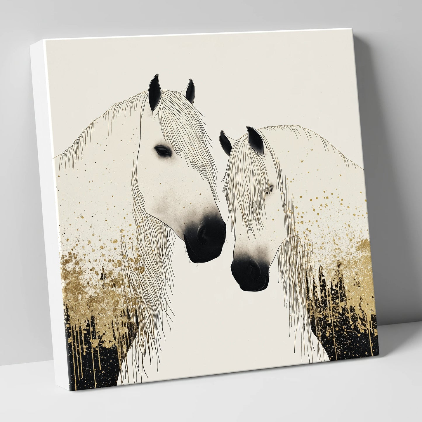 Gilded Companions horse landscape canvas wall art
