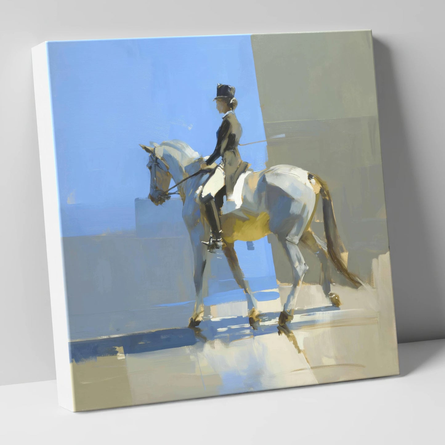 Collected in the Light dressage horse canvas wall art