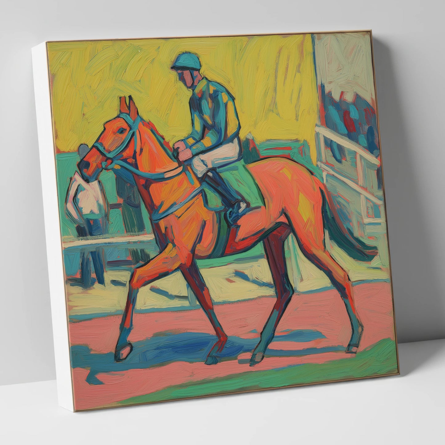 The Bold Contender racing horse canvas wall art