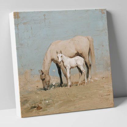 The Quiet Pasture mare & foal canvas wall art