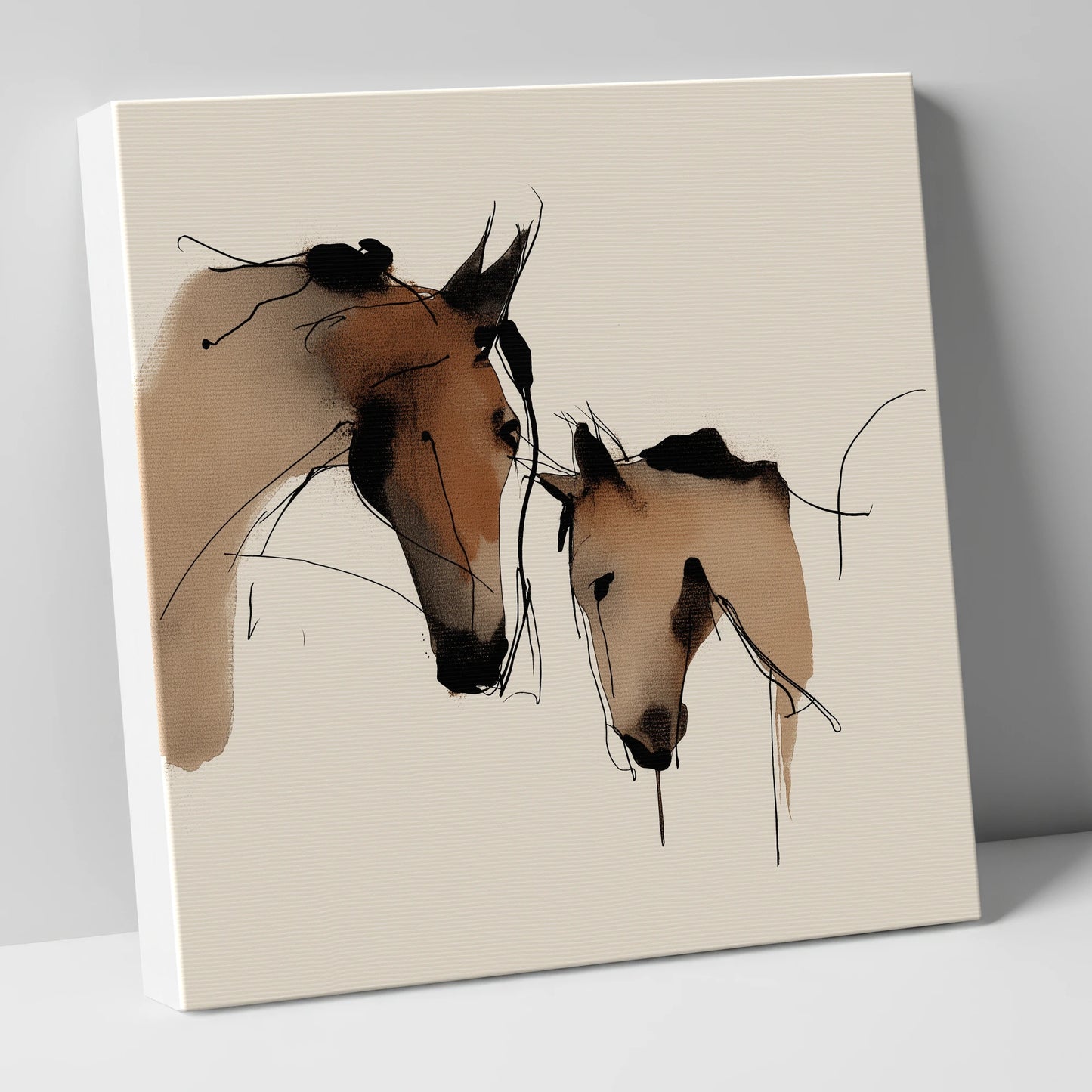 Gentle Kinship mare & foal canvas wall art