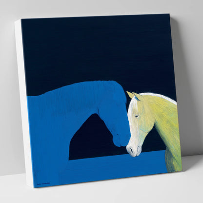 Silent Greeting horse portrait canvas wall art