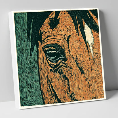 The Chestnut Gaze horse portrait canvas wall art
