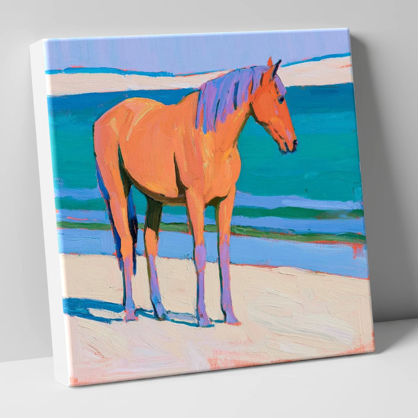 Vivid Coastal Equine horse landscape canvas wall art