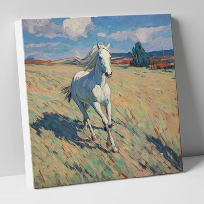 Sunlit Meadow Gallop wild horses canvas wall art