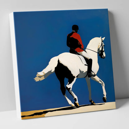 Scarlet Dressage Silhouette dressage horse canvas wall art