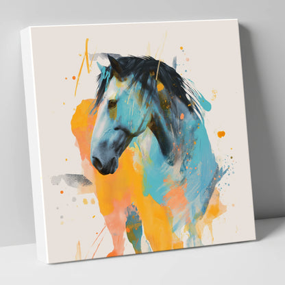 Azure Spirit horse portrait canvas wall art