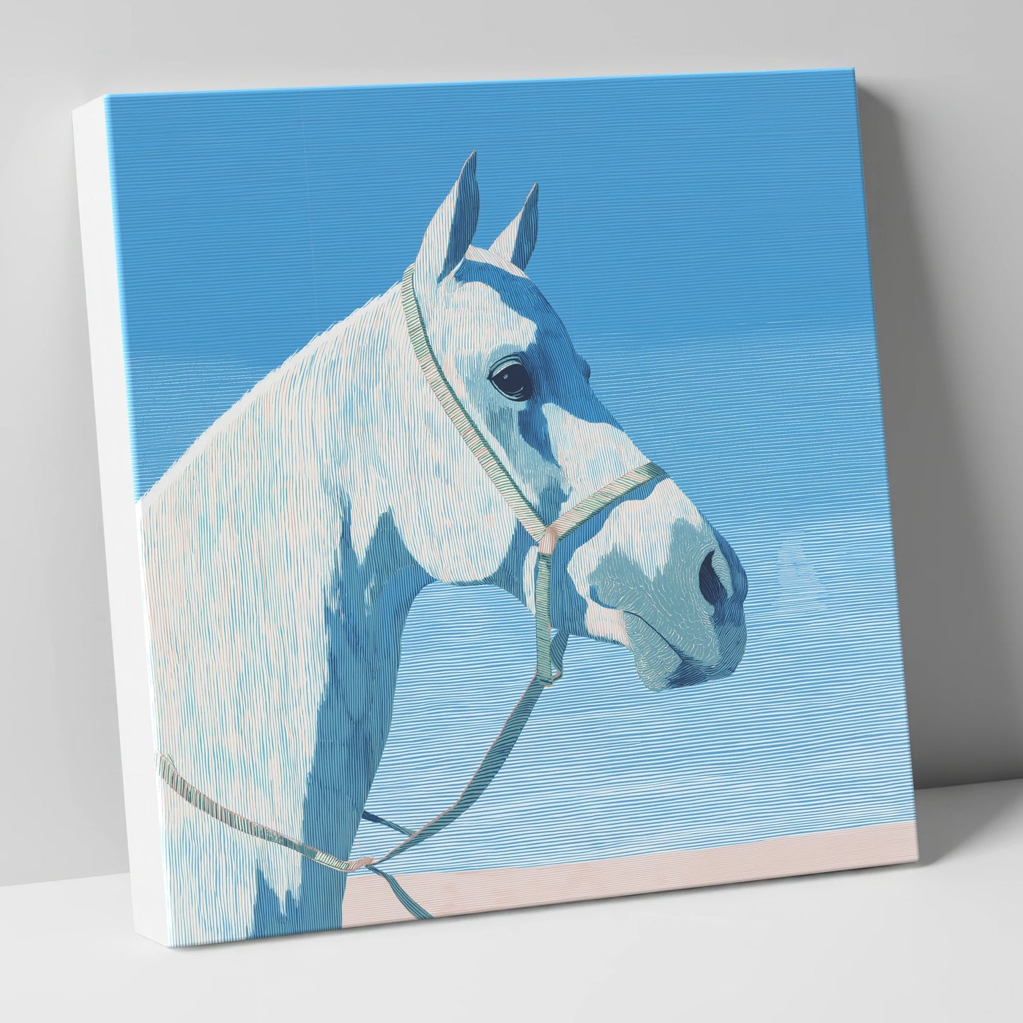Serene Grey Profile horse breed canvas wall art