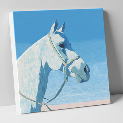 Serene Grey Profile horse breed canvas wall art