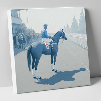 Waiting at the Rails racing horse canvas wall art