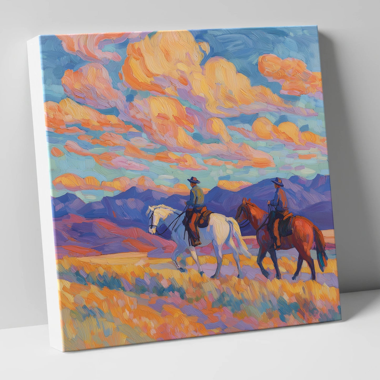 Painted Horizon Riders horse landscape canvas wall art