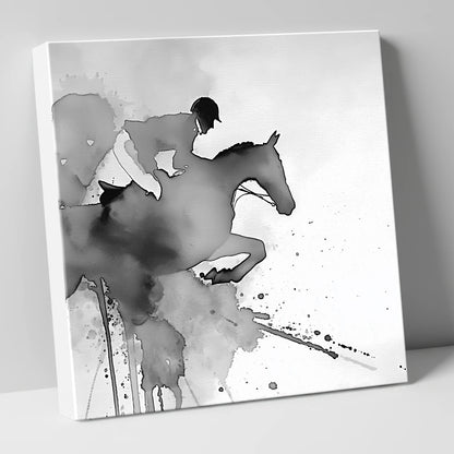 Ethereal Flight show jumping horse canvas wall art