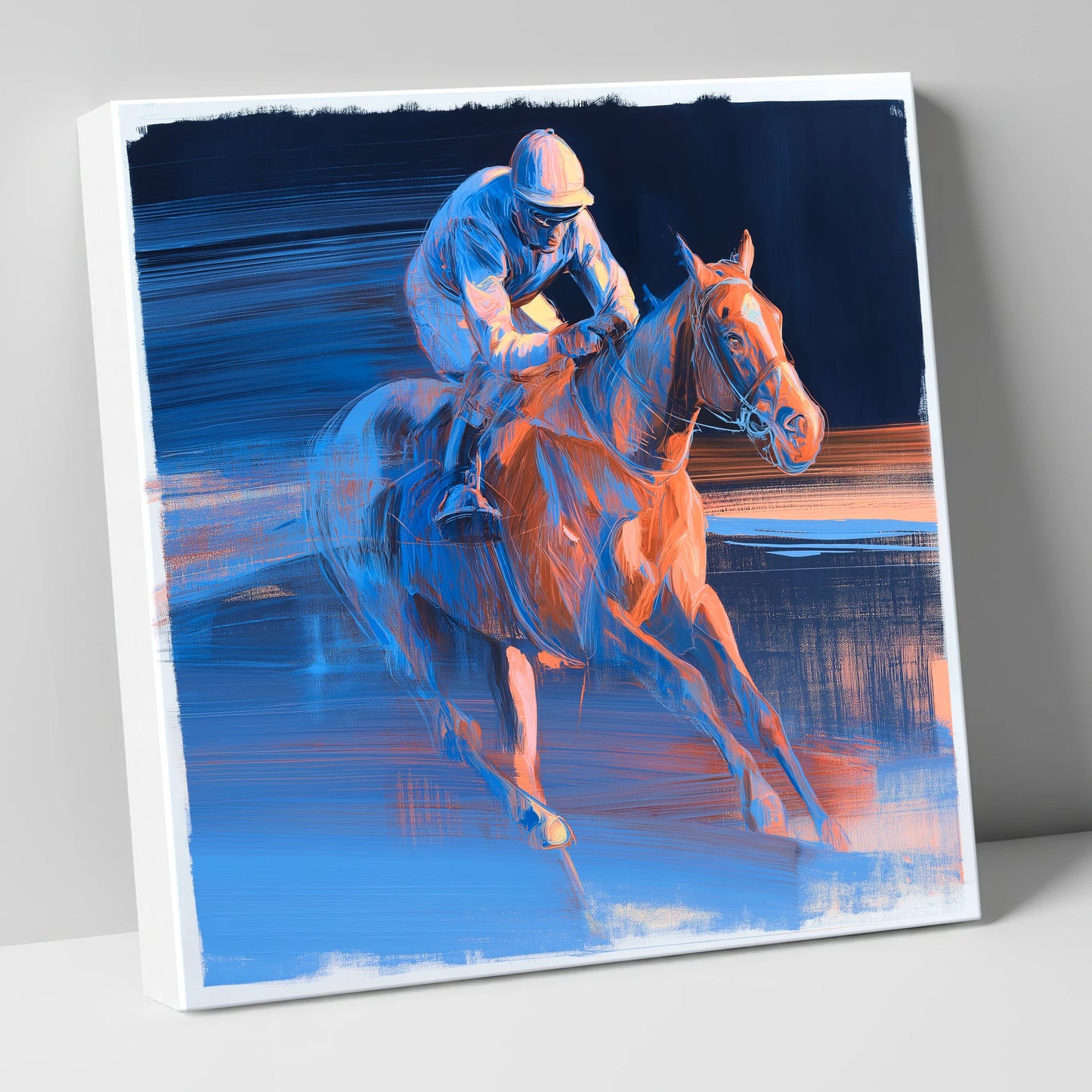 Twilight Stretch racing horse canvas wall art