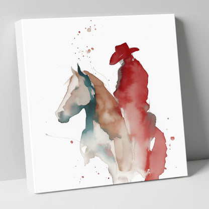 Crimson Western Spirit western horse canvas wall art