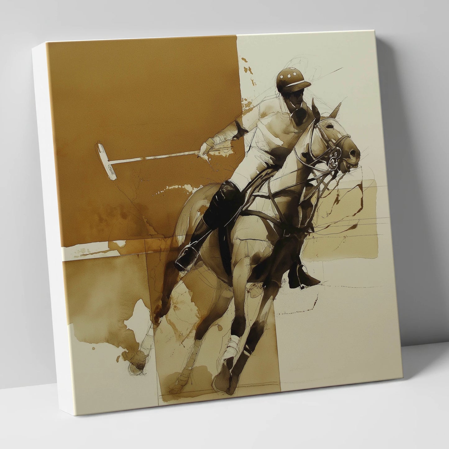 Mid-Chukka Momentum polo horse canvas wall art