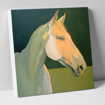 Serene Pastel Equine Profile horse portrait canvas wall art