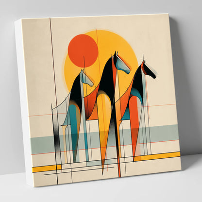 Rhythmic Horizon horse landscape canvas wall art