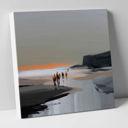 Sunset Coastal Hack horse landscape canvas wall art