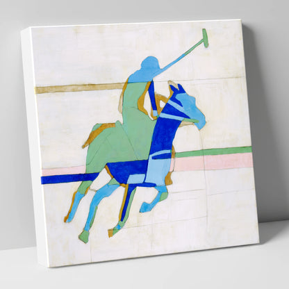 Dynamic Azure Polo polo horse canvas wall art
