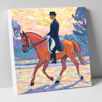 Painted Dressage Elegance dressage horse canvas wall art