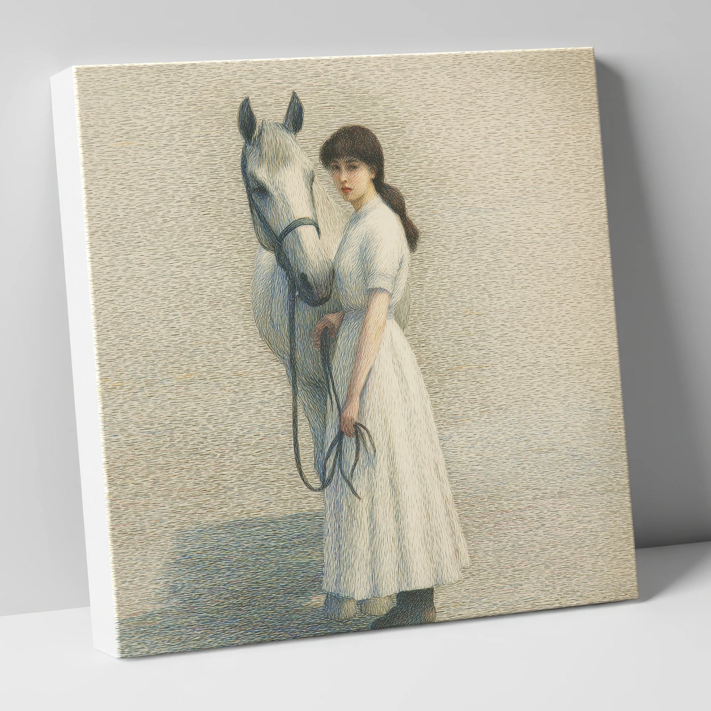 The Quiet Companion horse & rider canvas wall art