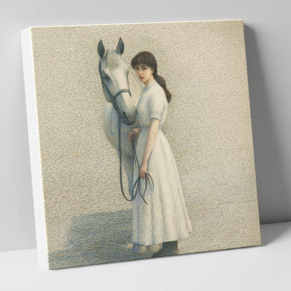 The Quiet Companion horse & rider canvas wall art