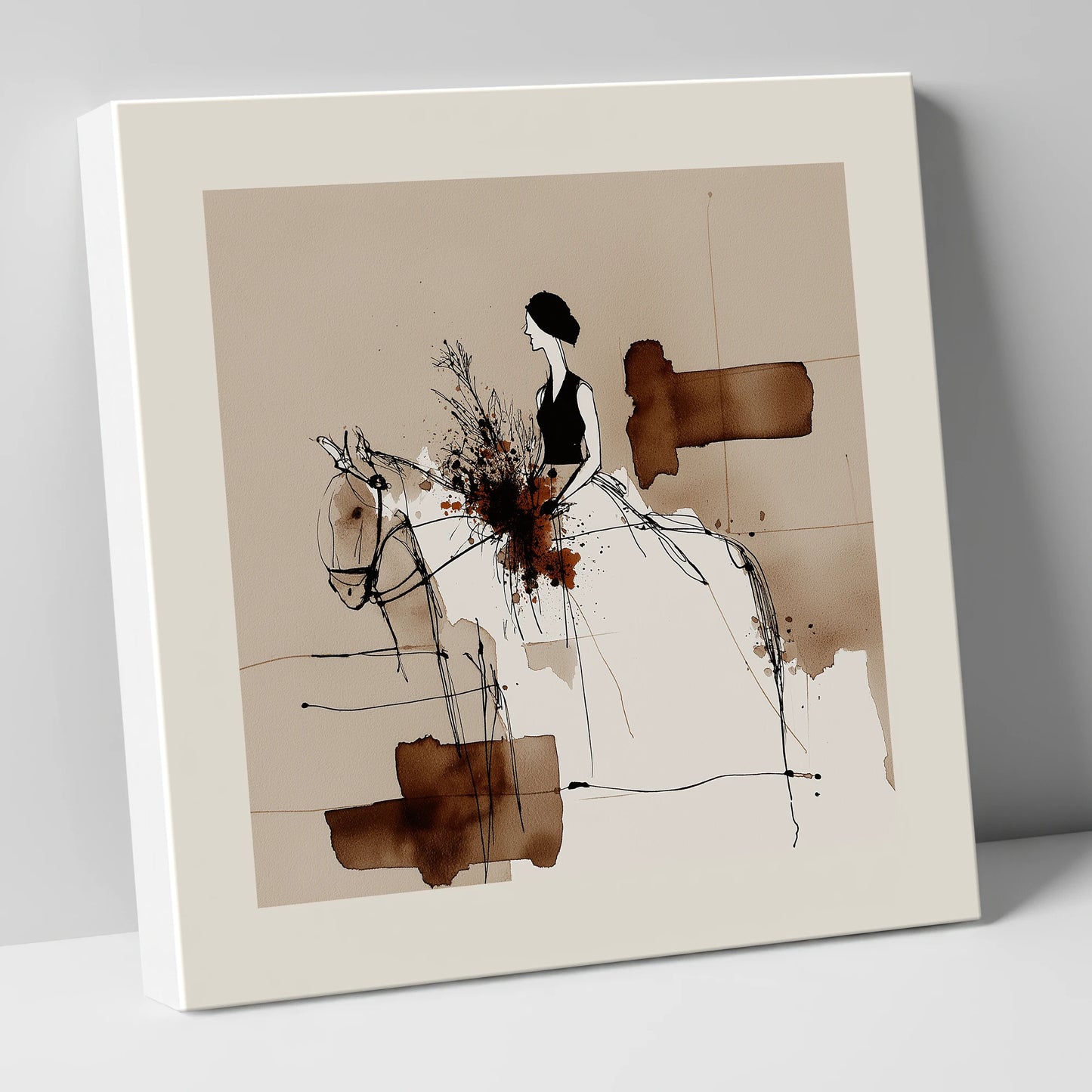 Graceful Partnership horse & rider canvas wall art