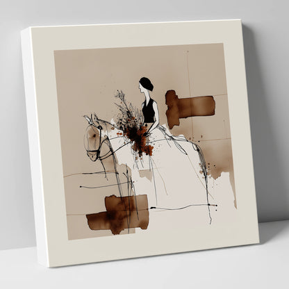Graceful Partnership horse & rider canvas wall art